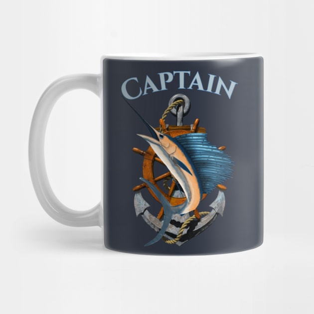 Captain Nautical Anchor Deep Sea Fishing by macdonaldcreativestudios